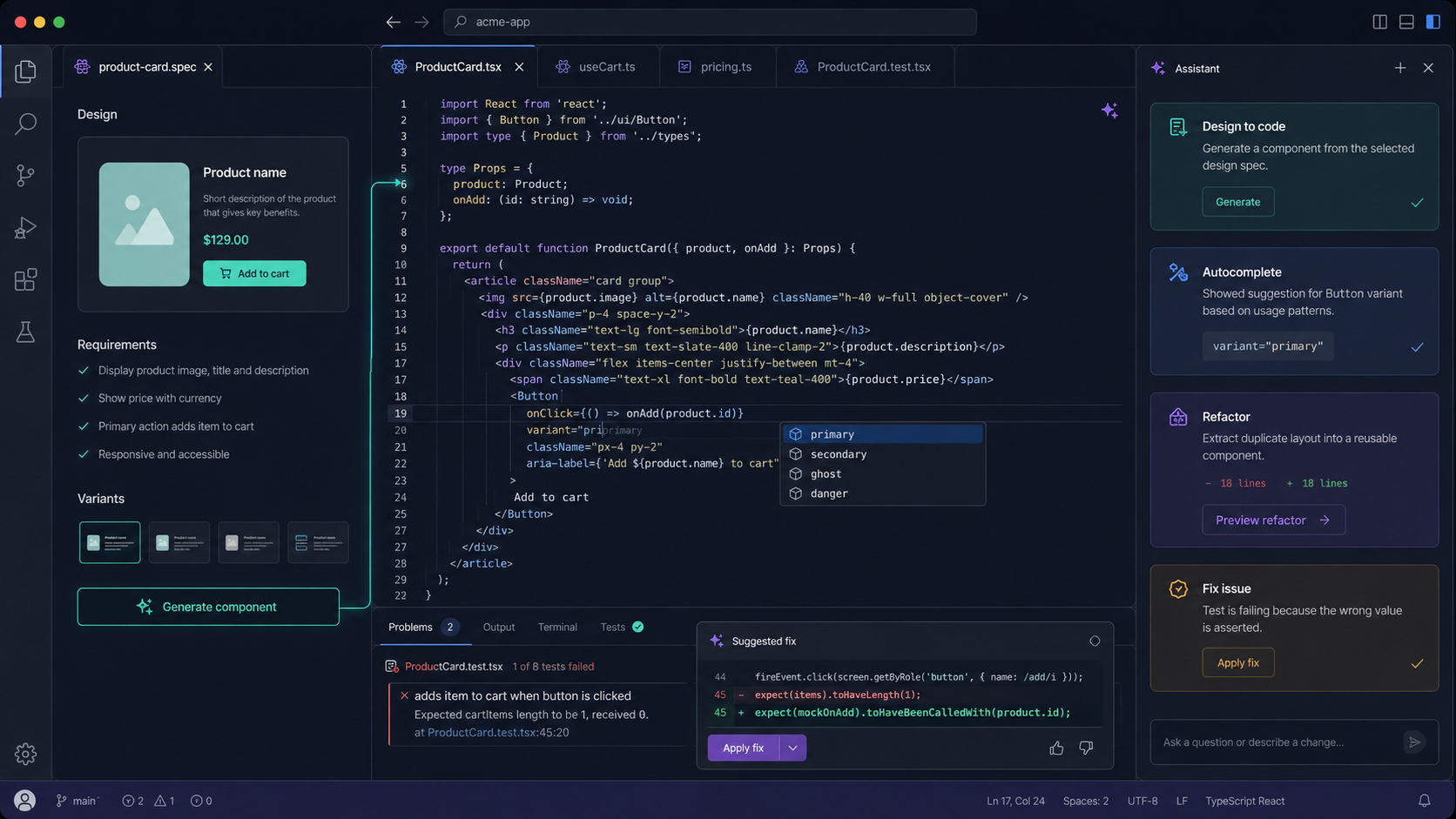 AI coding agent automating development workflows